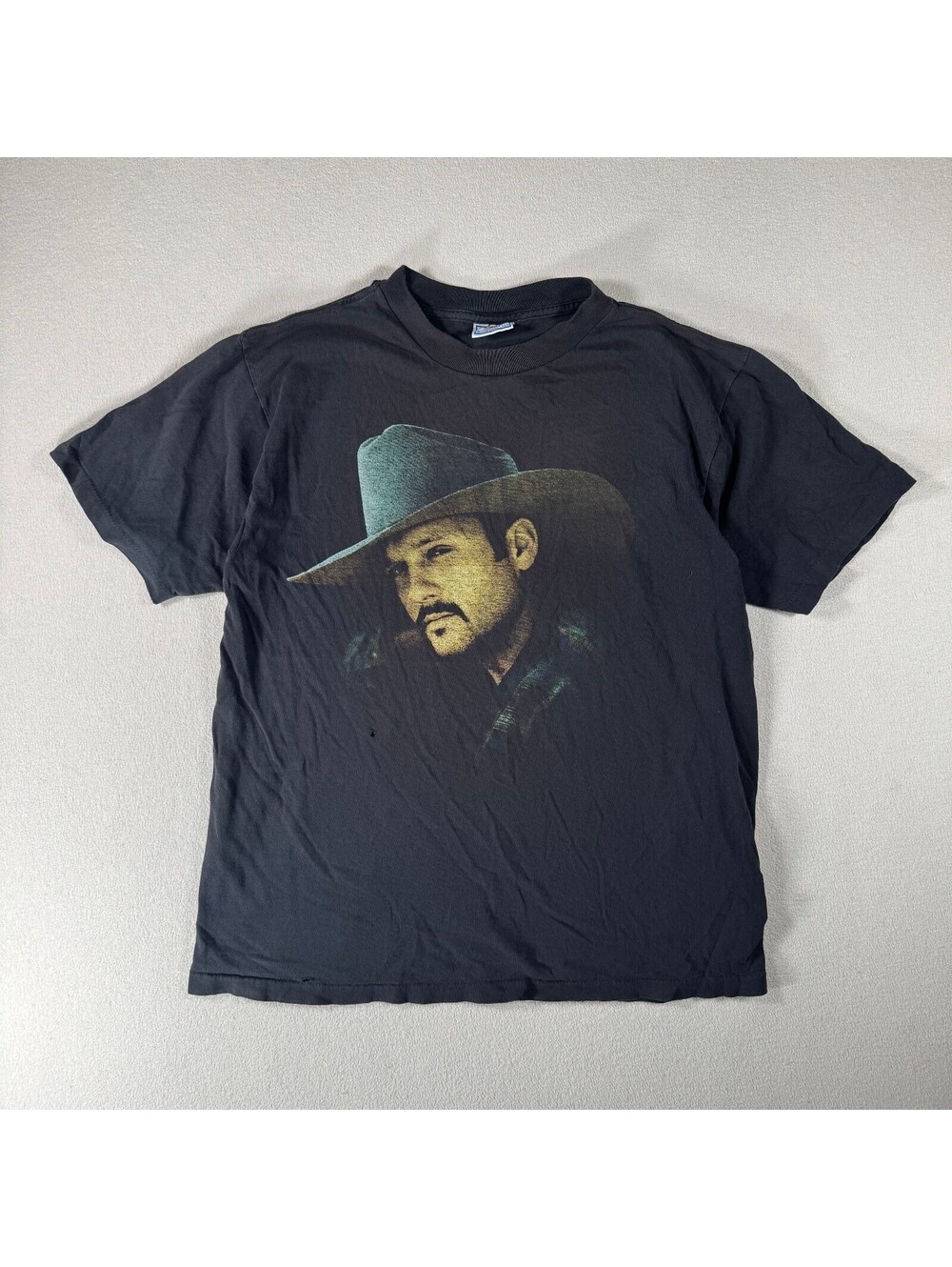 Vintage Tim McGraw Black Graphic T-Shirt with Cowboy Print and Song Titles